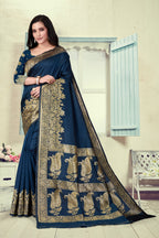 Vedant Vastram Litchi Silk Designer Banarasi Saree - Morpich | Grocsy