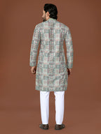 Anaita Mehendi Lucknowi Silk Straight Kurta | Grocsy