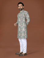 Anaita Mehendi Lucknowi Silk Straight Kurta | Grocsy