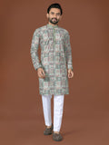 Anaita Mehendi Lucknowi Silk Straight Kurta | Grocsy