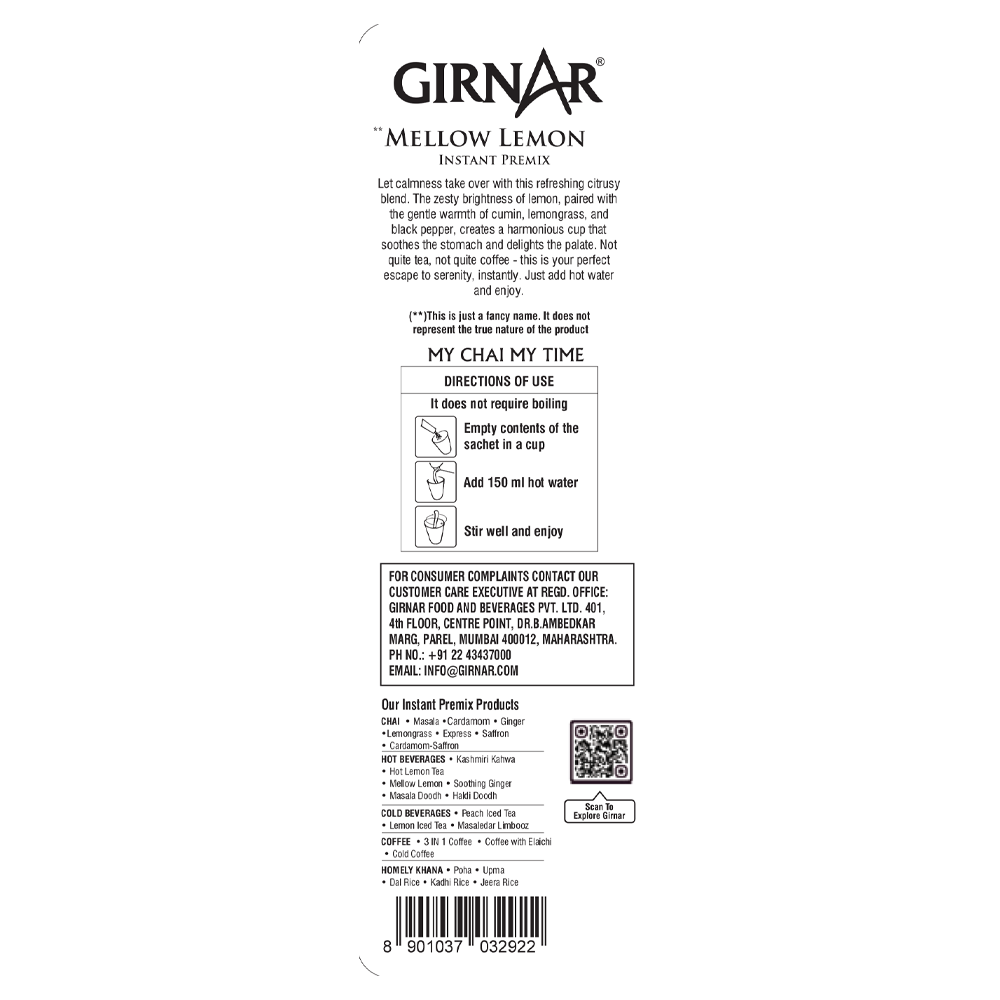 Girnar Instant Premix Mellow Lemon | Grocsy