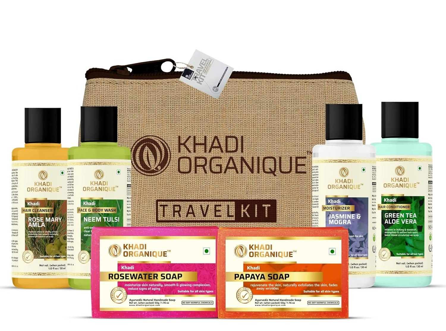khadi Organique Grooming Travel Kit Men & Women | Grocsy