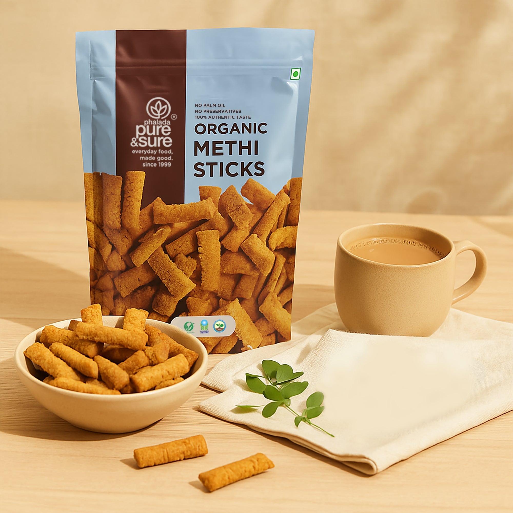 Pure & Sure Organic Methi Sticks | Grocsy