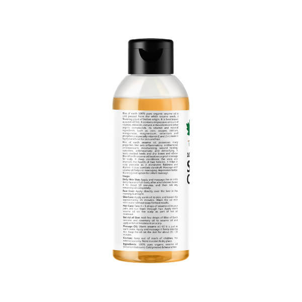 Bliss of Earth 100% Pure Organic Sesame Oil | Grocsy