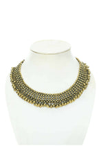 Mominos Fashion Johar Kamal Oxidised Gold-Polished Brass Finish Ghungroo Design Choker Set | Grocsy