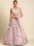 House of Panchhi Cream Net Sequins, Mirror and thread embroidery Lehenga choli & Dupatta | Grocsy
