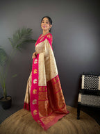 Joban Fashion Pink Butti Banarasi Silk Sarees | Grocsy