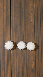 Inhanns Rangmani Crystal Duo – Adjustable Ring + Statement Earrings Set - White | Grocsy