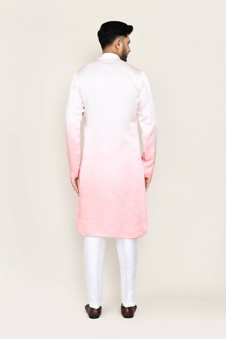 Joban Fashion White Colored Satin Silk Fabric Kurta,Straight Fit Pant | Grocsy
