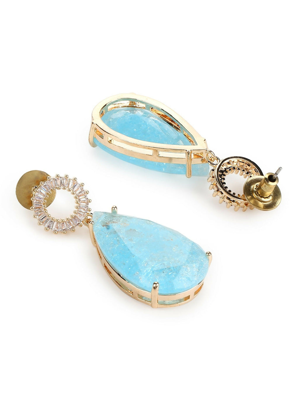 Blue Druzy Quartz Earrings- Ruby Raang | Grocsy