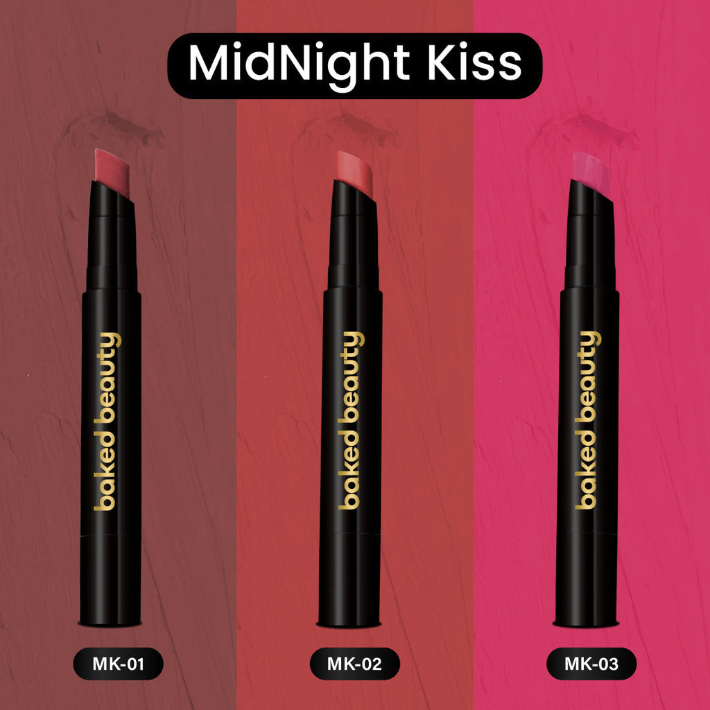 Baked Beauty Lipstick Crayon Set (Pack Of 3) - My Crayon Midnight Kiss | Grocsy