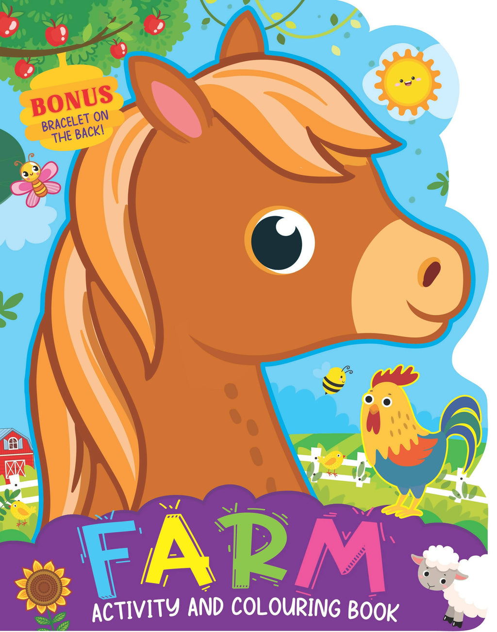 Dreamland Farm Activity and Colouring Book- Die Cut Animal Shaped Book : Children Interactive & Activity Book | Grocsy