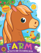 Dreamland Farm Activity and Colouring Book- Die Cut Animal Shaped Book : Children Interactive & Activity Book | Grocsy