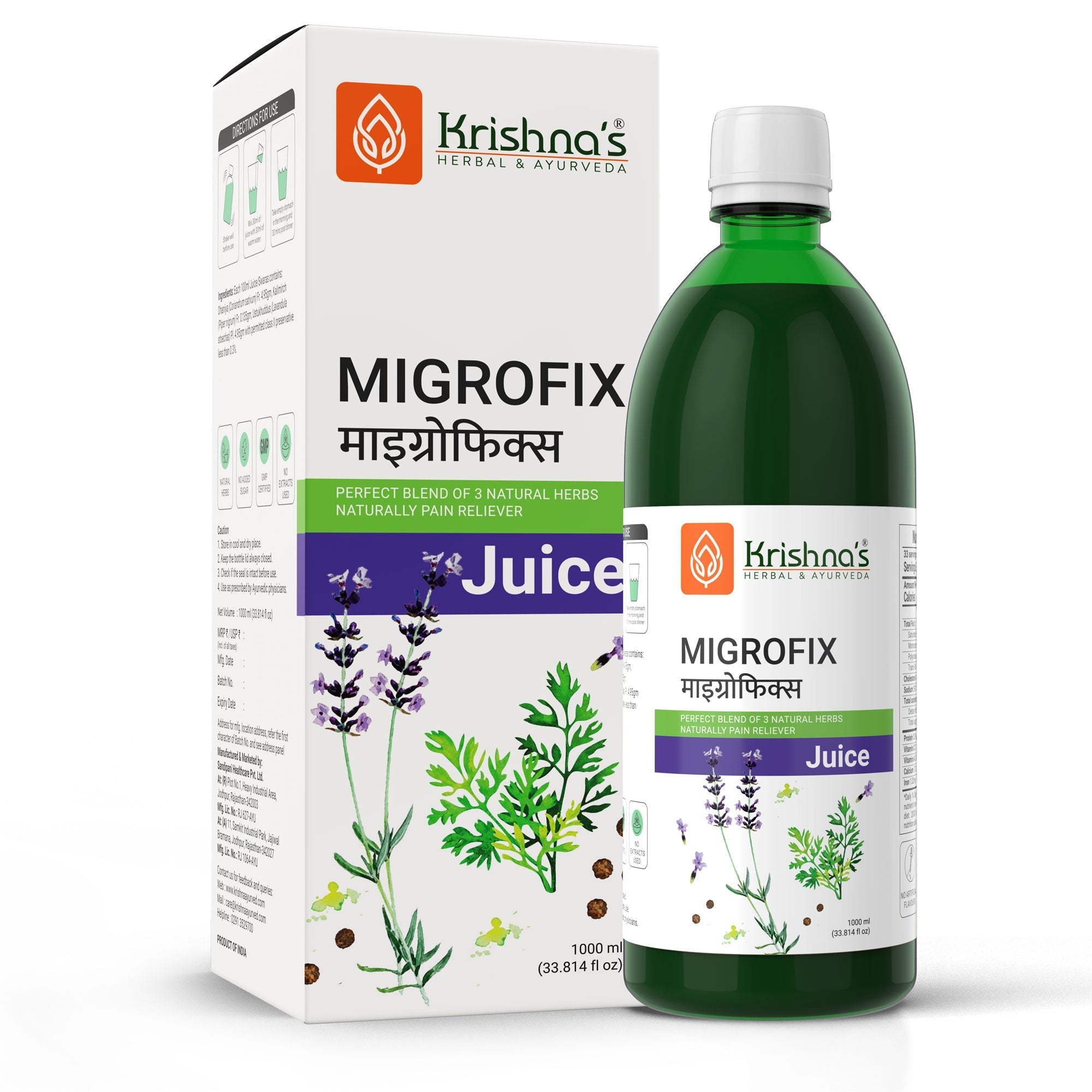 Krishna'S Herbal & Ayurveda Migrofix Juice | Grocsy