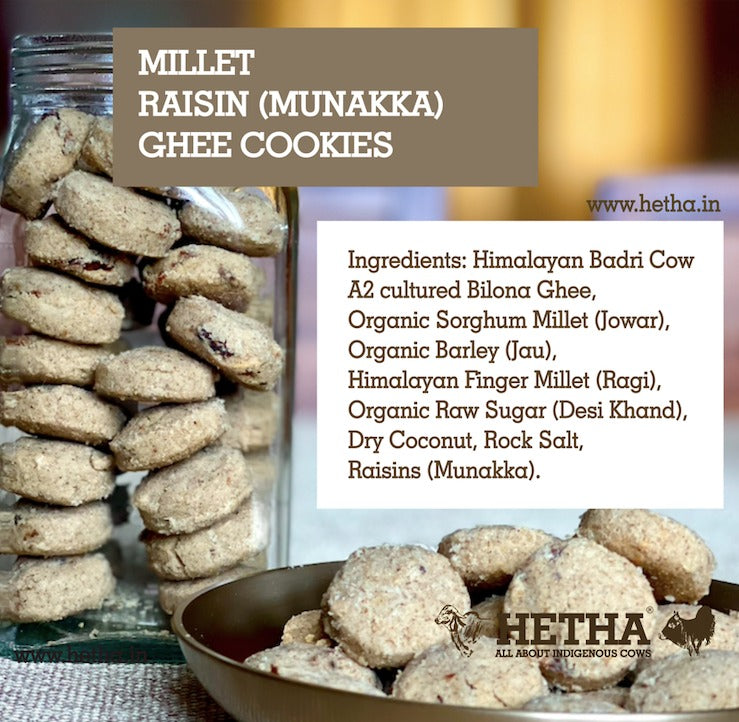 Hetha Millet Raisin (Munakka) Cookies with Ghee | Grocsy