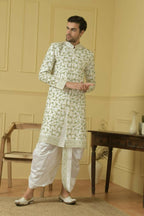 Off White Embroidered Sherwani by Hilo Design | Grocsy