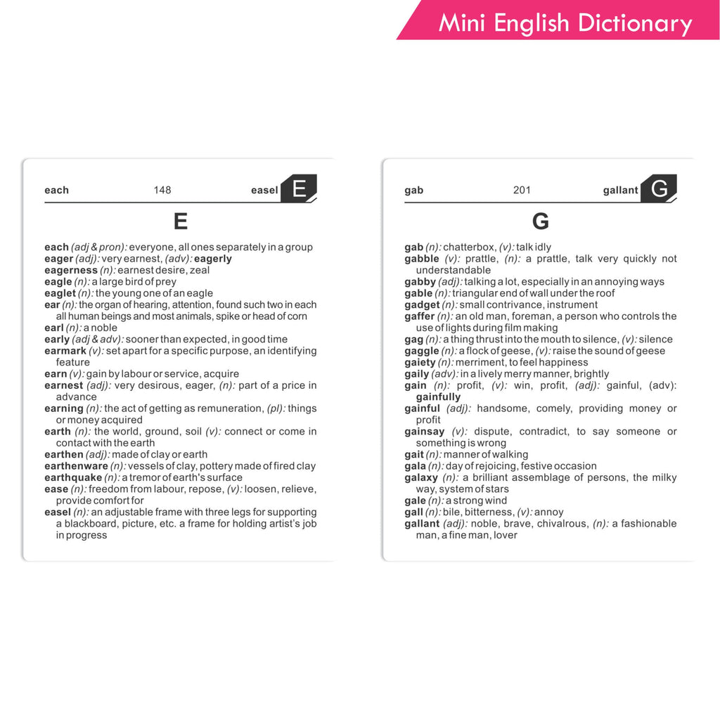 Mini English Dictionary, Pocket Dictionary Age 12+ Years | Grocsy