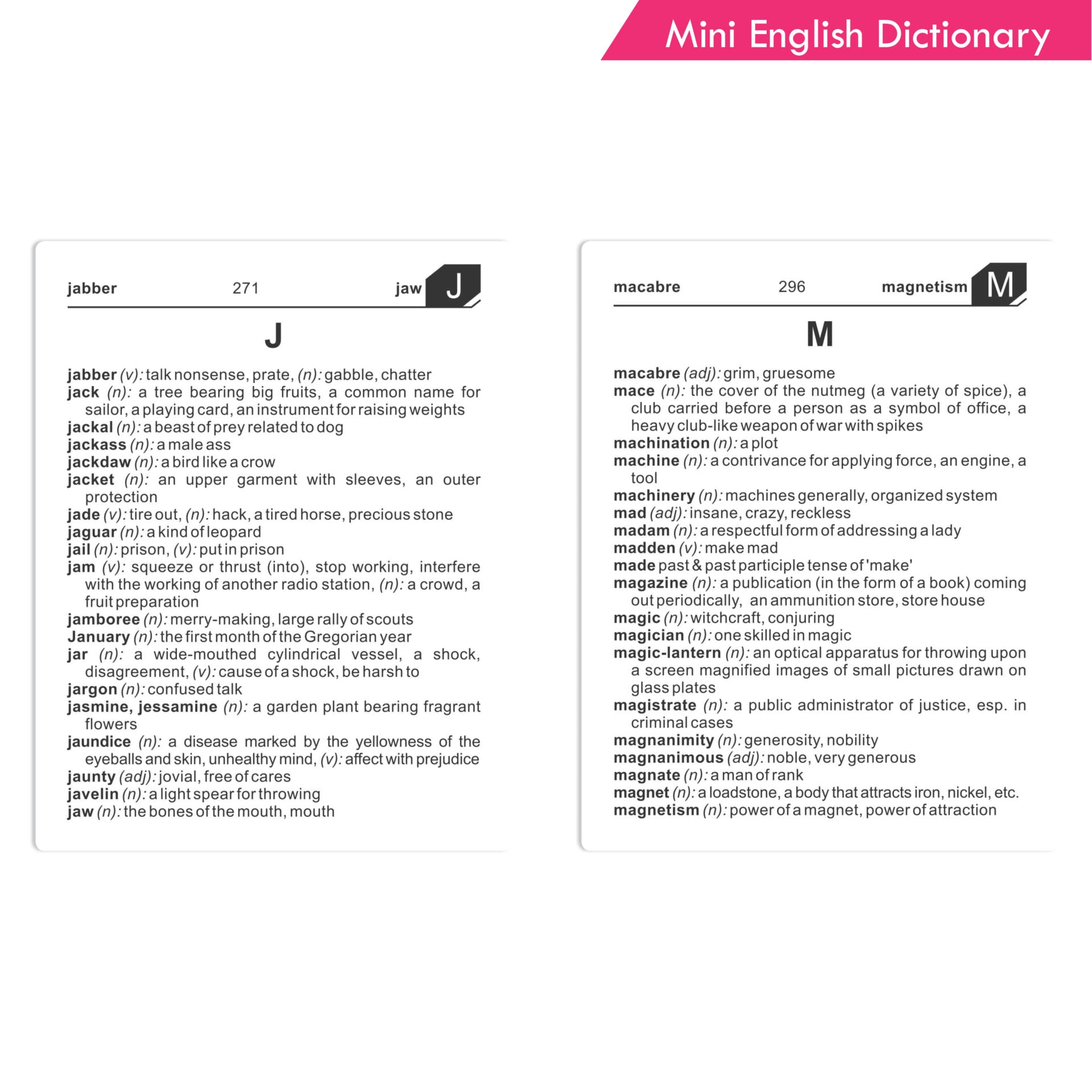 Mini English Dictionary, Pocket Dictionary Age 12+ Years | Grocsy