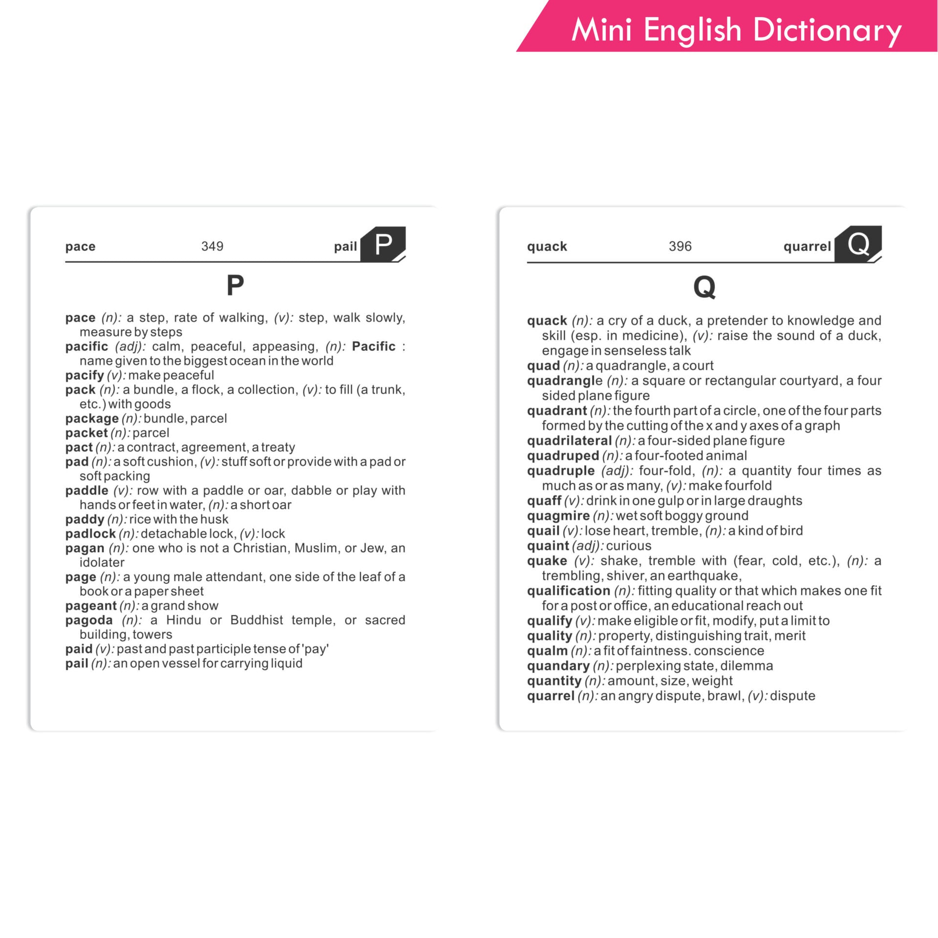 Mini English Dictionary, Pocket Dictionary Age 12+ Years | Grocsy