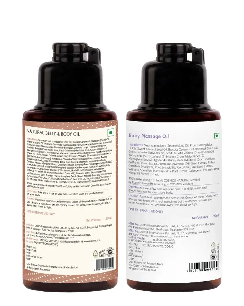 AreoVeda Mini Mom and Baby Oil Combo | Grocsy