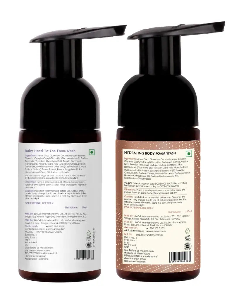AreoVeda Mini Mom and Baby Wash Combo | Grocsy