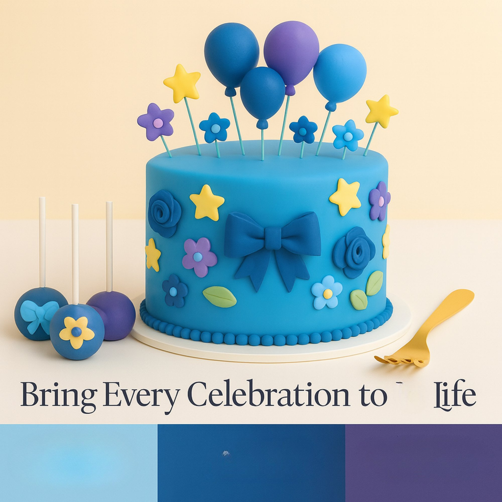 Confect Multipack of Navy Blue, Royal Blue, Electric Purple and Sky Blue Sugarpaste 10 | Grocsy