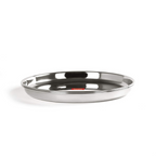 Sumeet Stainless Steel Heavy Gauge Deep Wall Dinner Plates with Mirror Finish | Grocsy