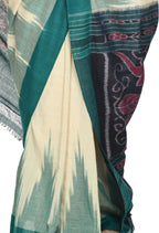 Vamika Sambalpuri Ikat Cotton Kargil Tsrite & Green Saree | Grocsy