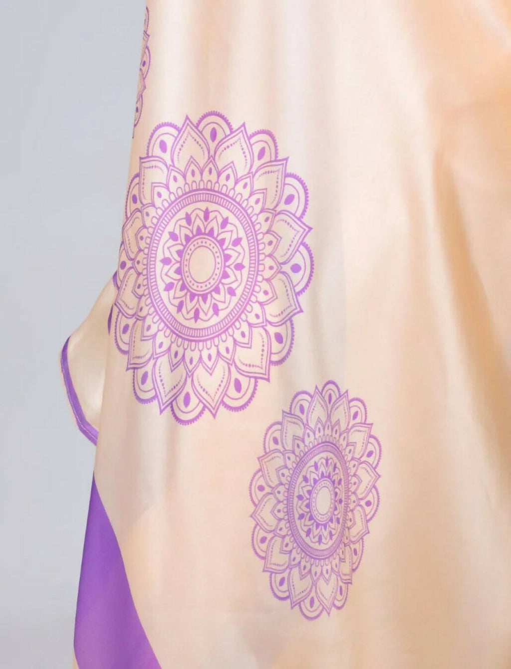 Vastranavya Peach Mandala Print Free Hand Ready to Wear Saree | Grocsy