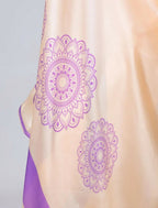 Vastranavya Peach Mandala Print Free Hand Ready to Wear Saree | Grocsy