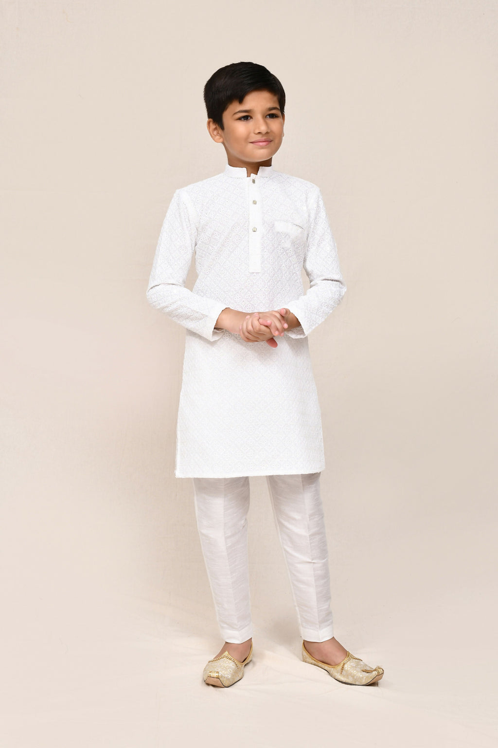Joban Fashion Pure Linen White Kurta With Straight Fit Pant | Grocsy