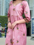 Joban Fashion Pink Position Digital Print With Position Foil Kurta Set | Grocsy