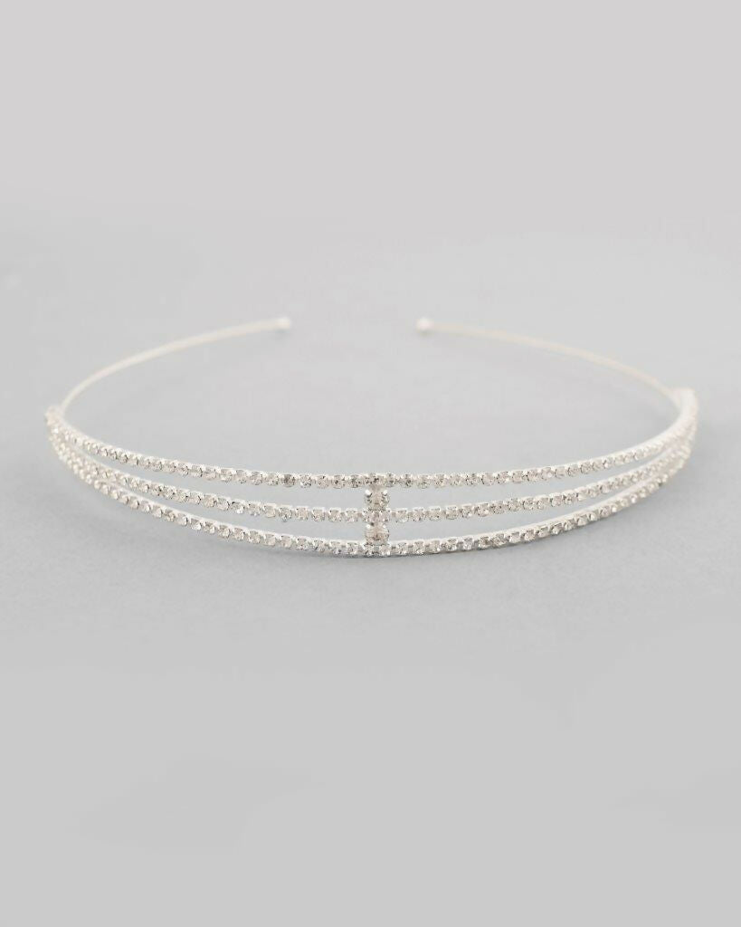 VOJ Silver Plated AD Stone Studded Hair Band | Grocsy