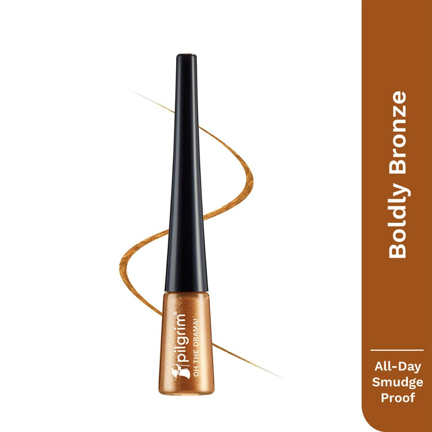 Pilgrim Metallic Eyeliner Boldly Bronze, Long Lasting & Smudge Proof Enriched With Argan Oil | Grocsy