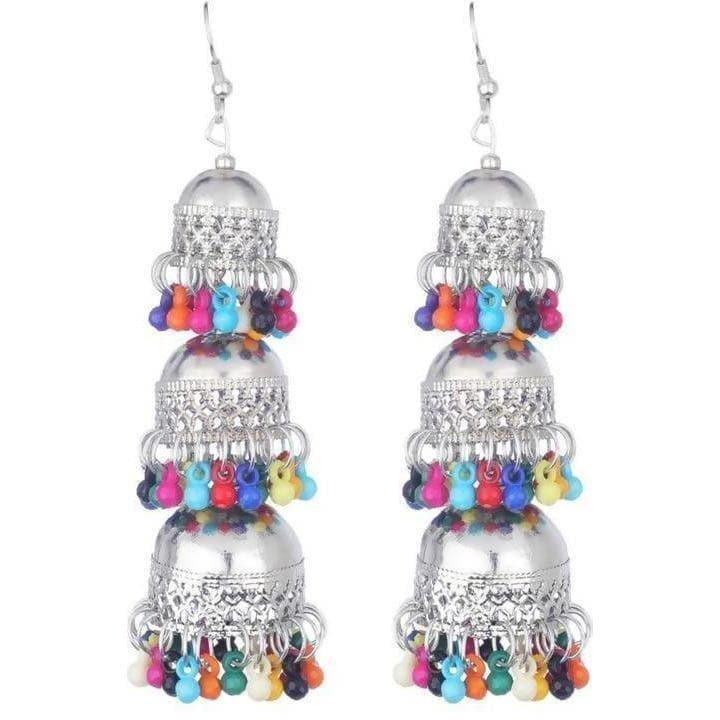 MS Fashion India Tassel Small Hanging Jhumka Multicolor Pearls Earrings For Occasions | Grocsy