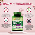 Himalayan Organics Biotin 10000 Mcg with Keratin + Piperine Tablets | Grocsy