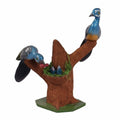 Two Wooden Birds Along with Nest and Baby Birds | Grocsy