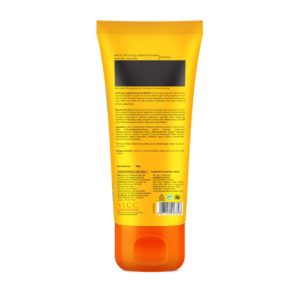 VLCC Aqua Light Sunscreen Gel SPF 50 PA++++ | Grocsy