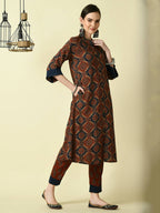 Myshka Women's Multi A-Line Kurta & Trousers | Grocsy