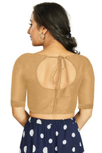 Aastha Fashion Women's Beige Art Silk Designer Party Wear Readymade Blouse | Grocsy