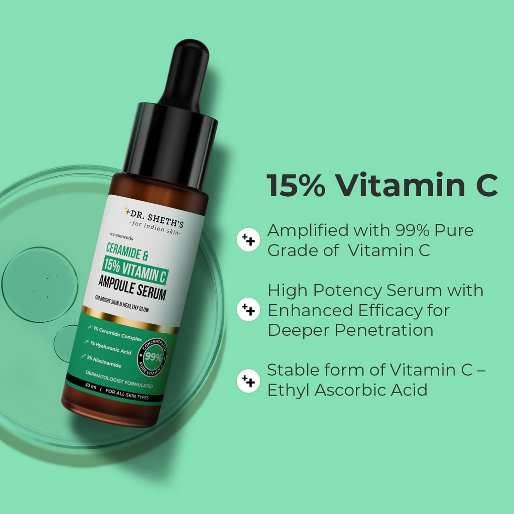 Dr. Sheth's Ceramide & 15% Vitamin C Ampoule Serum | Grocsy
