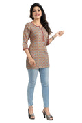 Snehal Creations Magical Mustard Rayon Short Kurti Tunic Top | Grocsy
