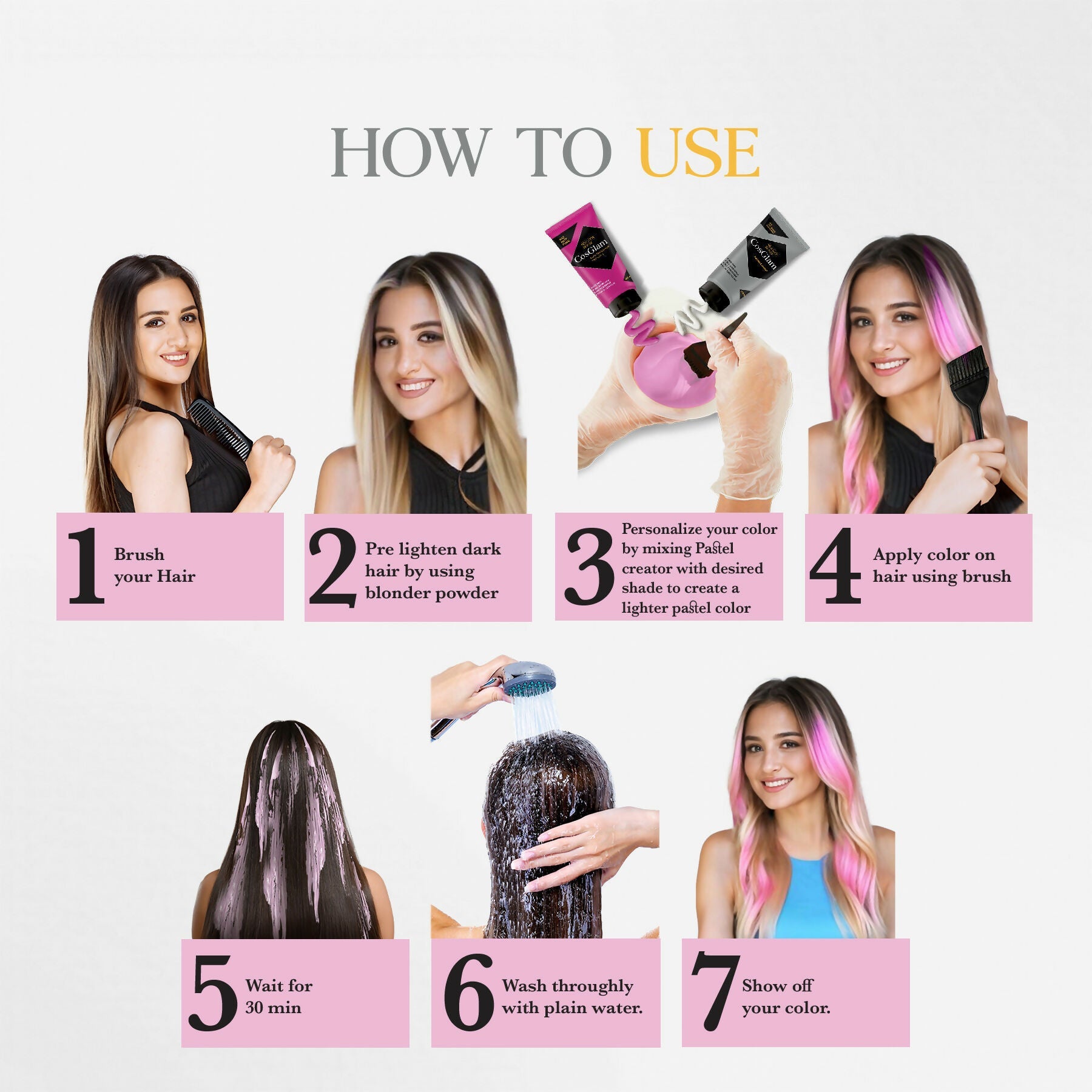 Cosglam Semi Permanent Hair Color for Women & Men-Pastel Creator | Grocsy