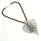 Mominos Fashion Johar Kamal Oxidised Silver-Plated Brass Finish Ganesha Long Necklace For Women | Grocsy