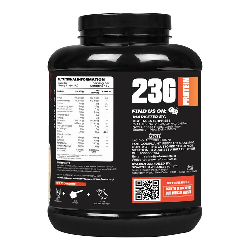 Reformulate Ultima I Whey Protein with Isolate I 23 G Protein I 5.1G BCAA I 10.8 EAA I Pre & Probiotics - Cold Coffee | Grocsy