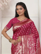 Shree Shyam Fashion Lichi Silk Wine Saree | Grocsy