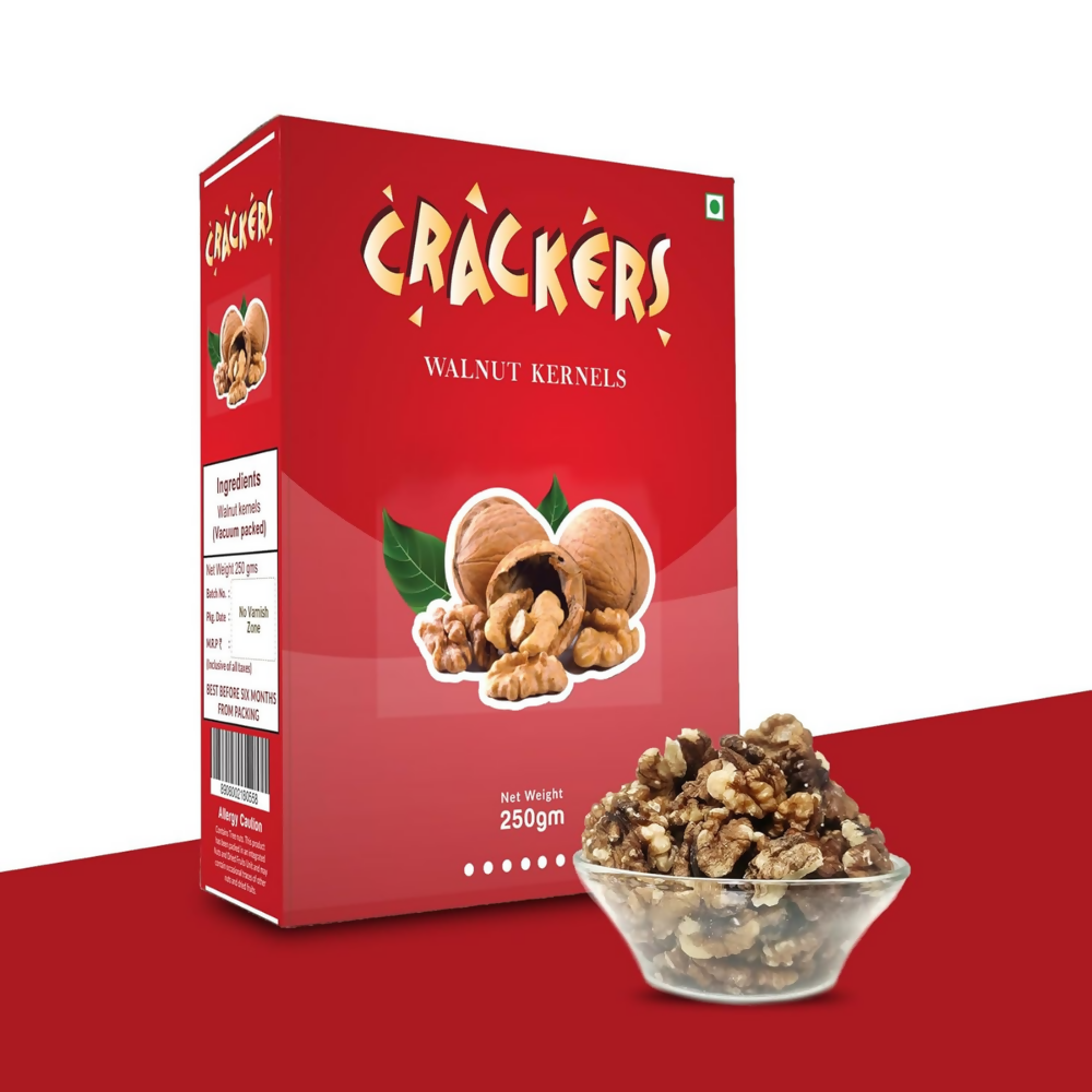 Go Crackers Kashmiri Brown Halves Dried Walnuts Kernels Without Shell | Grocsy