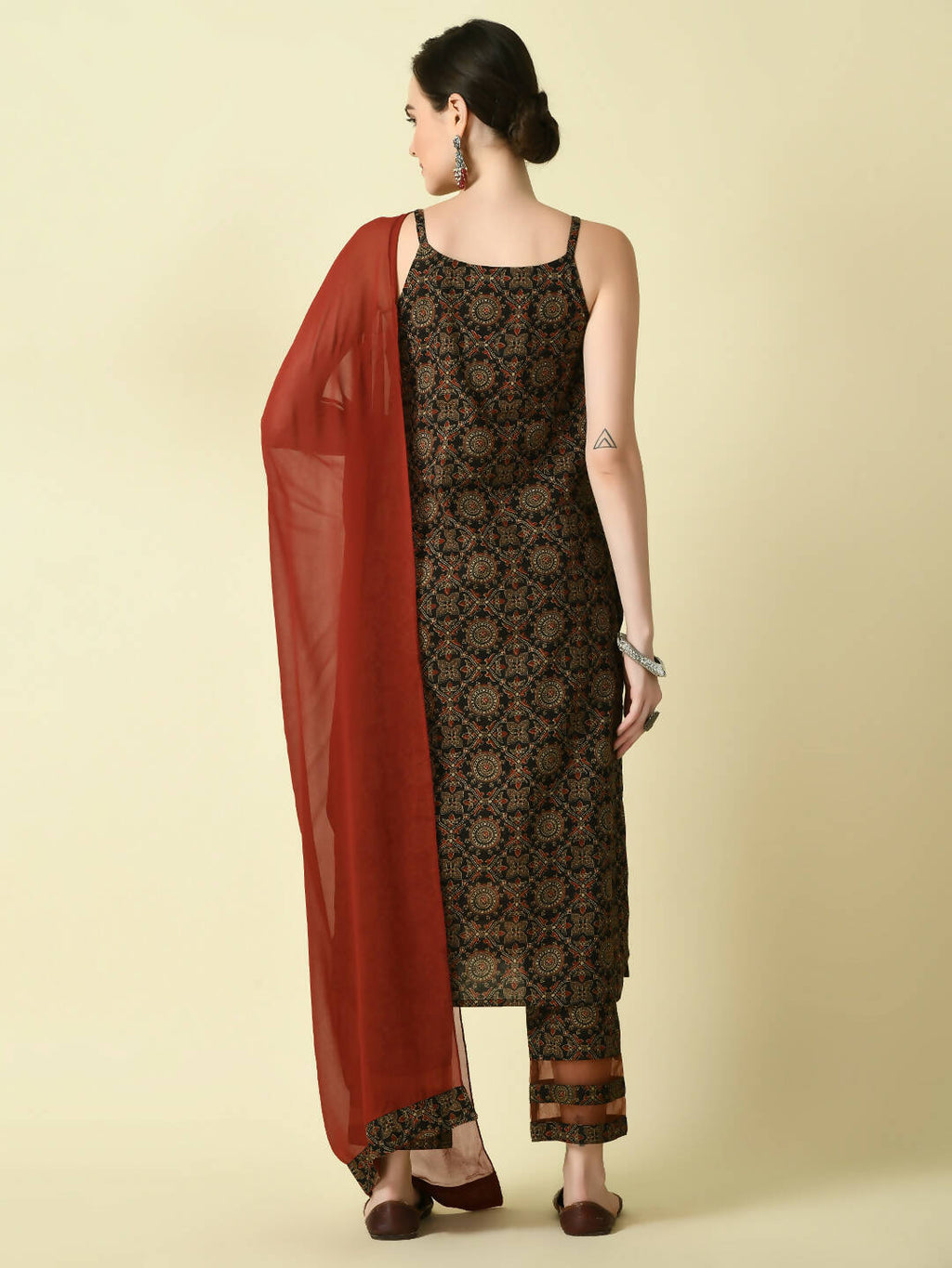 Myshka Women's Multi Straight Kurta & Trousers With Dupatta | Grocsy