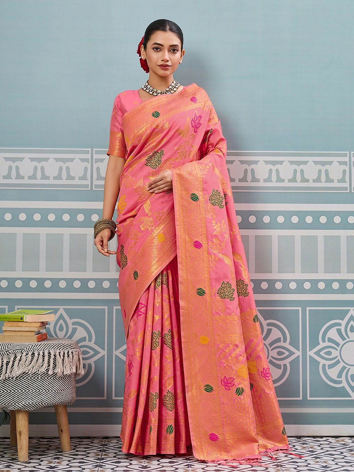Shree Shyam Fashion Gajari Silk Saree | Grocsy