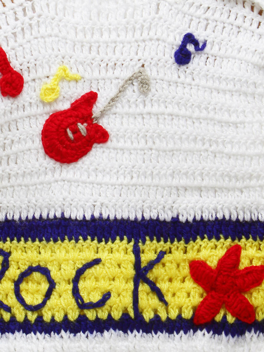Chutput Kids White Coloured Solid Pullover with ROCK Detail | Grocsy